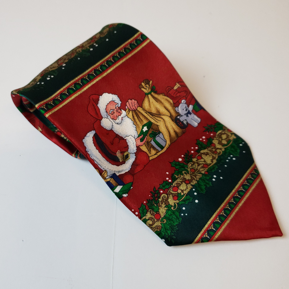 Holidays by MMG Mens Tie Santa Clause Music Silk